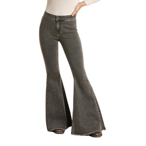 Rock & Roll Denim Ladies Charcoal Bell Bottoms